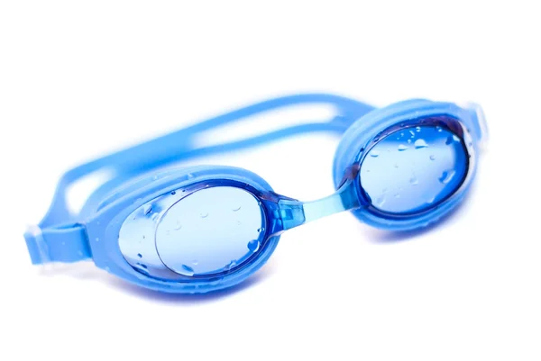 Gafas azules para nadar con gotas —  Fotos de Stock