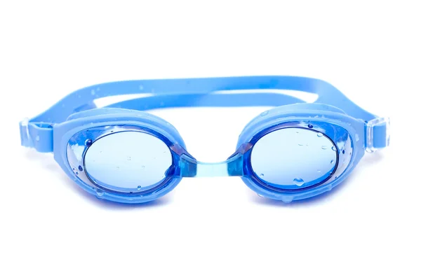Niebieski okulary do pływania z kropli — Zdjęcie stockowe