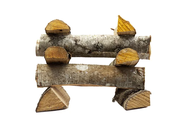Firewood stacked for bonfire — Stock Photo, Image