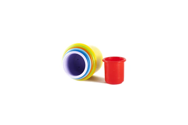 Barevné hračky kbelíky — Stock fotografie