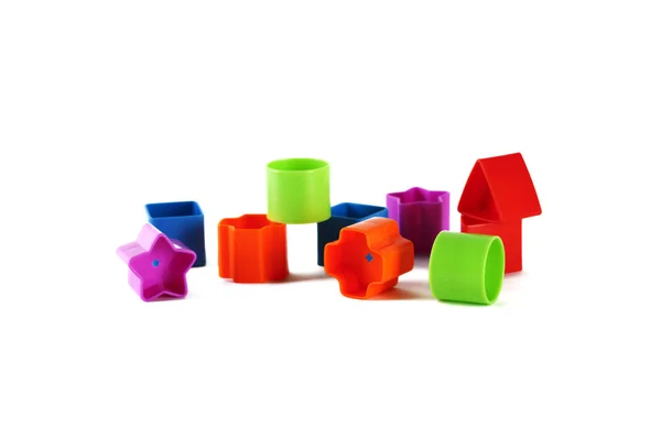 Blocos de brinquedo e formas — Fotografia de Stock