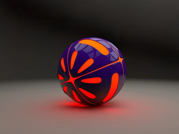 Bola con luces naranjas desde el interior —  Fotos de Stock