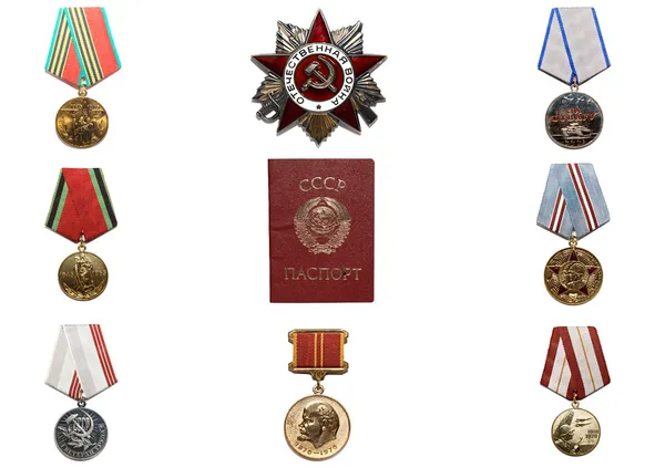 Μετάλλια και διαβατήριο — Φωτογραφία Αρχείου