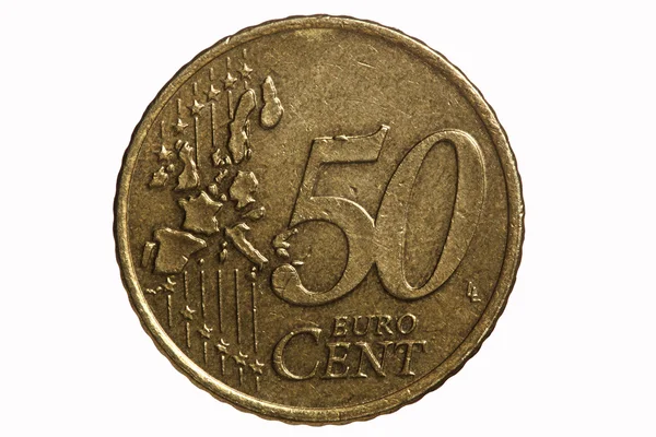 Fifty-cent euro coin — Stock Photo, Image