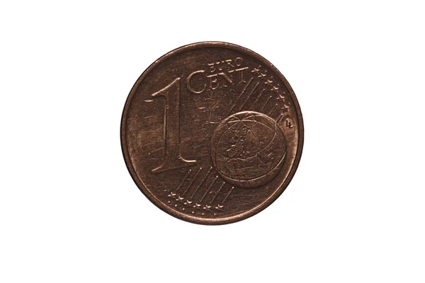 Одноцентовая монета евро — стоковое фото