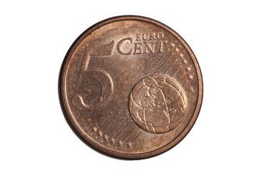 Five-cent euro coin clipart