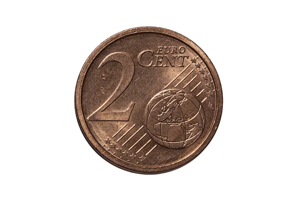 Iki sentlik euro para — Stok fotoğraf