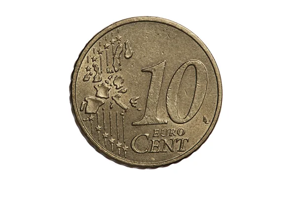 Ten-cent euro coin — Stock Photo, Image