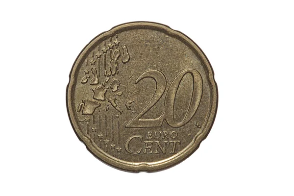 Twenty-cent euro coin — Stock Photo, Image
