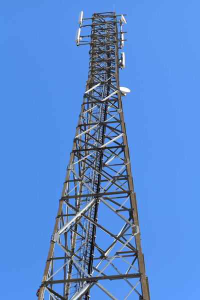 GSM Antenna on a blue sky background