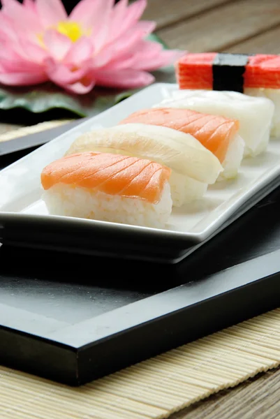 stock image Sushi on a dish white