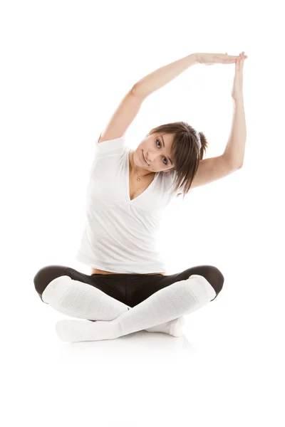 Obraz dziewczynka praktykowania jogi — Zdjęcie stockowe