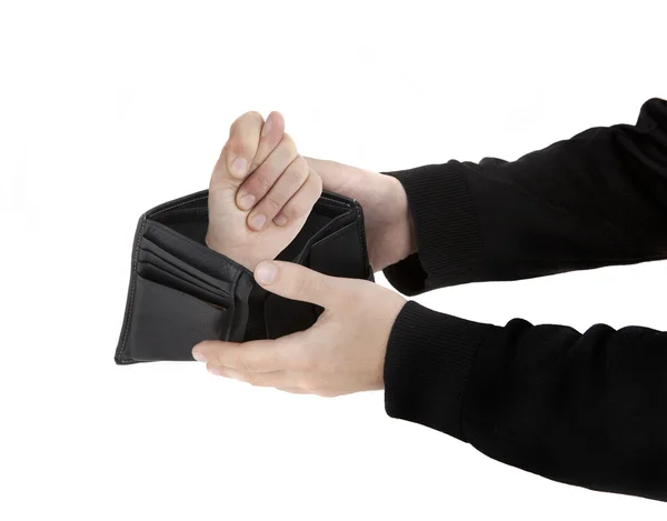 Bilden av händerna, plånbok — Stockfoto