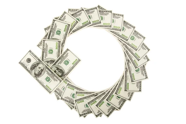 Šipka dolarů na bílém pozadí Royaltyfria Stockfoton