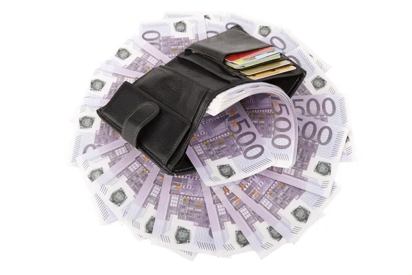 Image of purse with euros — Stock Photo, Image