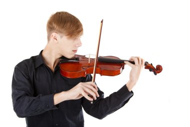Image boy playing the violin clipart