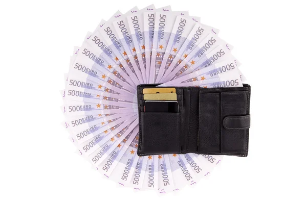 Bild handväska med euro — Stockfoto