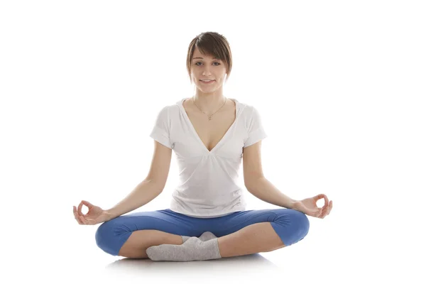 Image d'une fille pratiquant le yoga Photos De Stock Libres De Droits