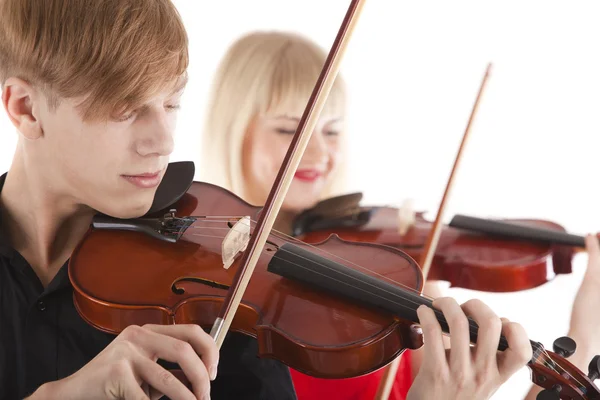 Image of musicians playing violins — Stock Photo, Image