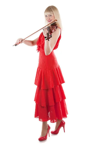 图像一个拉小提琴的女孩 — 图库照片