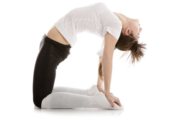 Image of a girl practicing yoga — Stock Photo, Image