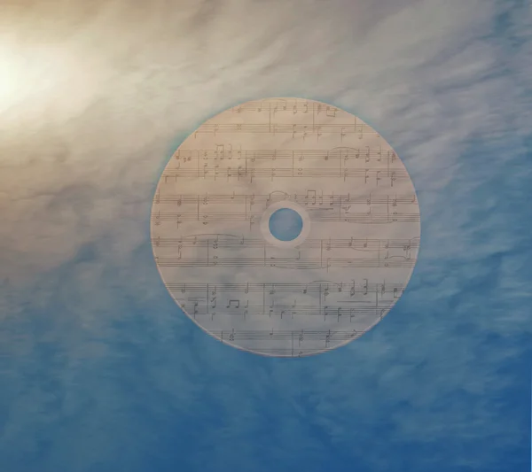 Compact disc w niebo — Zdjęcie stockowe