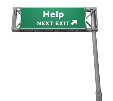 Help - Next Exit Sign (Isolated Version) clipart