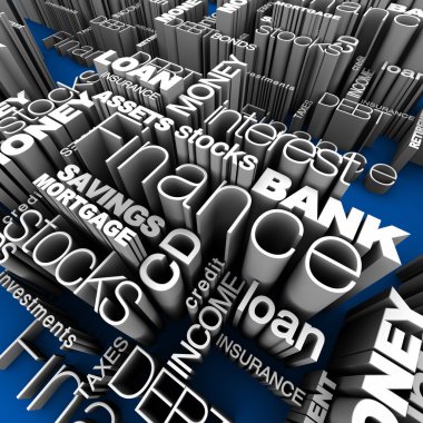 Financial Words 3D clipart