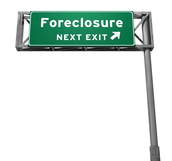 Foreclosure - Sinal de saída da auto-estrada (isolado ) — Fotografia de Stock