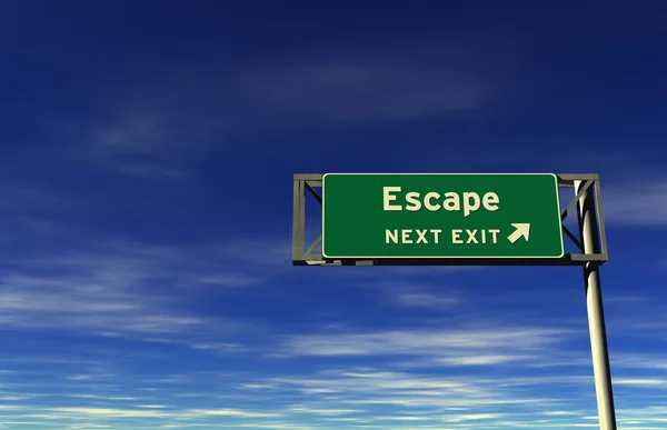 Escape - snelweg afrit teken — Stockfoto