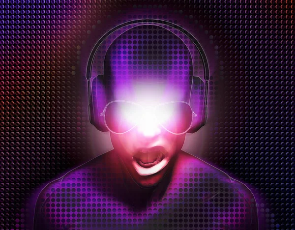 DJ with Headphones — Stock Photo, Image