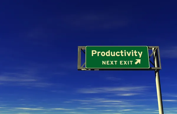 Produktivitet freeway exit tecken — Stockfoto