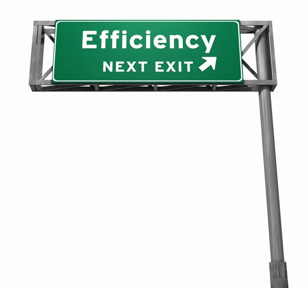 Señal de salida de autopista de eficiencia —  Fotos de Stock