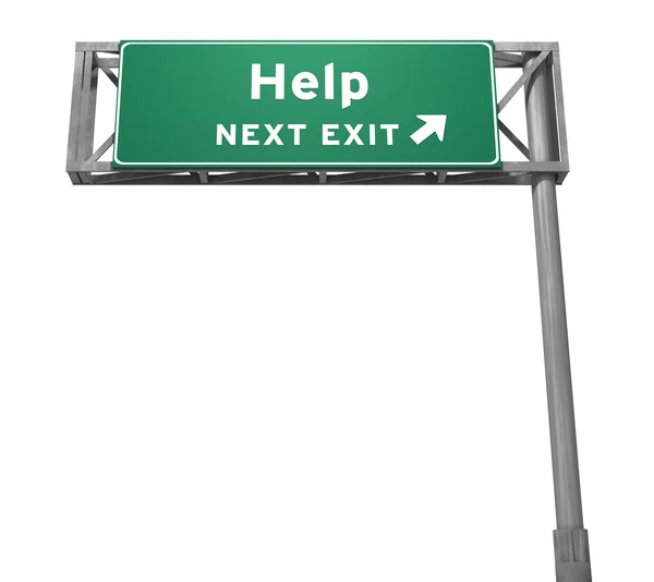 Ayuda - Siguiente signo de salida (Versión aislada ) — Foto de Stock