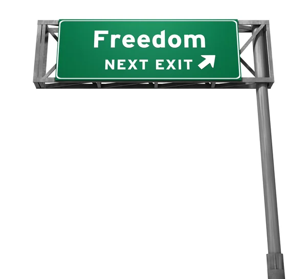 Wolności - autostrady zjazd znak — Zdjęcie stockowe