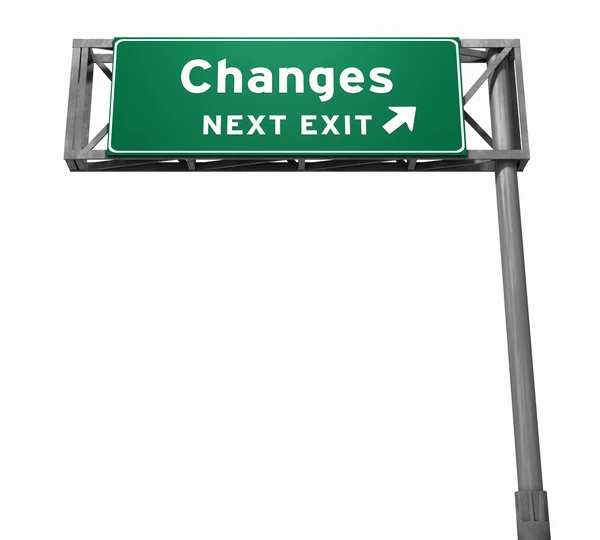 Förändringar freeway exit tecken — Stockfoto
