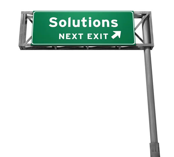 Lösningar freeway exit tecken — Stockfoto