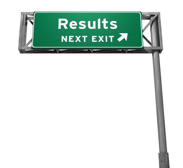 Results Freeway Exit Sign — Stock Photo, Image