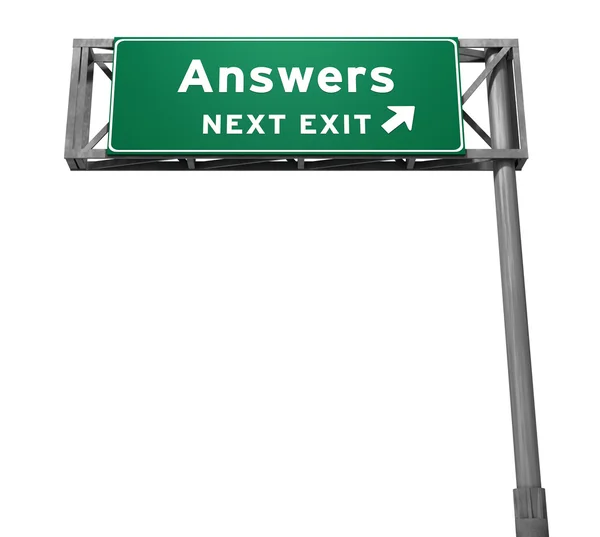 Answers - Next Exit Freeway Sign — Stock Photo, Image