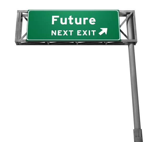 Przyszłości - autostrady zjazd znak — Zdjęcie stockowe