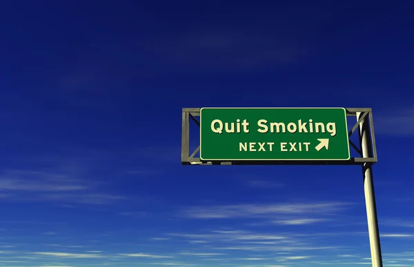 Quit Smoking - Freeway Exit Sign — Stock Photo, Image