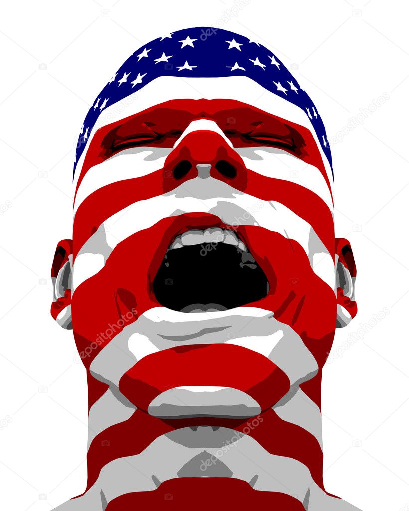 USA Flag Man Yelling