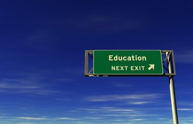 Eğitim - otoyol çıkış işareti