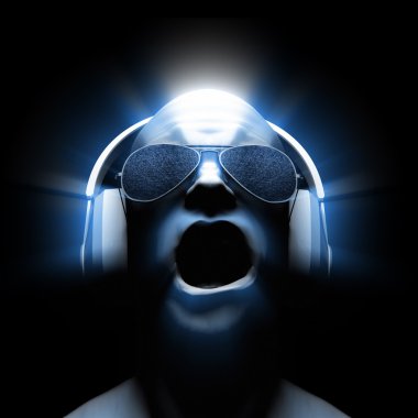 DJ with Headphones clipart