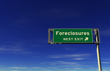 'Foreclosures' Freeway Exit Sign clipart