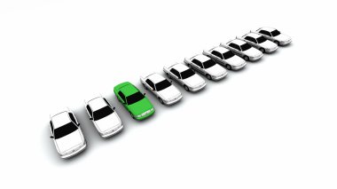 Ten Cars, One Green! clipart