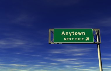 Anytown Freeway Exit Sign clipart