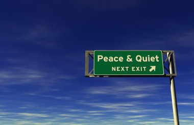 Peace & Quiet Freeway Exit Sign clipart