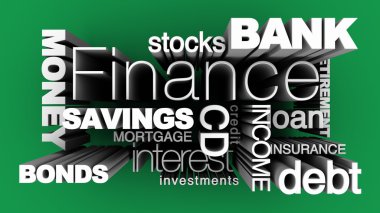 Financial Words 3D clipart