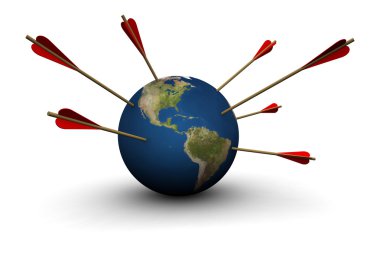 Earth Hit by Arrows clipart